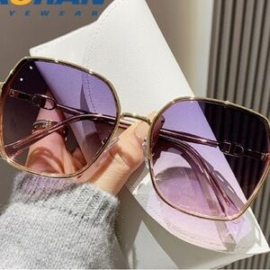 Elegant Gold and Purple Women's Sunglasses